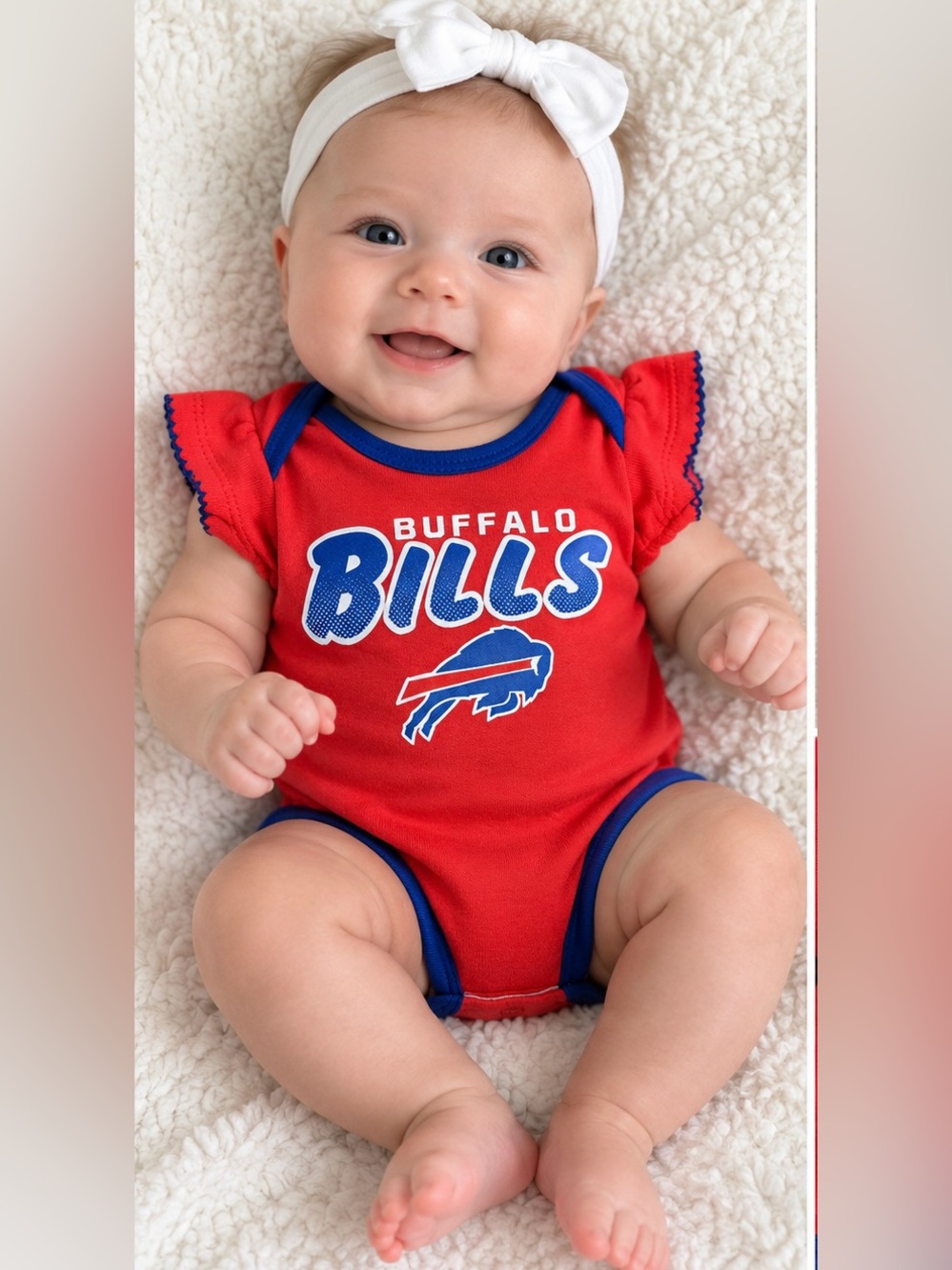 Buffalo Bills Baby Onesie 0-3 Months NFL Team Apparel Red Football Bodysuit
